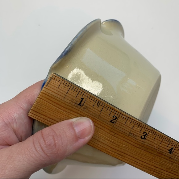 KOVAK POTTERY Bowl Blue Rose Ruffled Edge Seagrove NC Small Medium - Picture 5 of 6